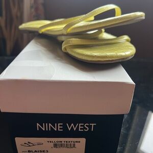 Nine West Yellow Textured Sandals